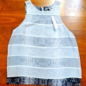 Chelsea and Walker silk black white snake print tank top blouse. size 10. MEDIUM